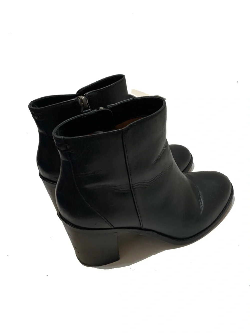 Trask Black Leather Ankle Boots - Smooth Zip Sides